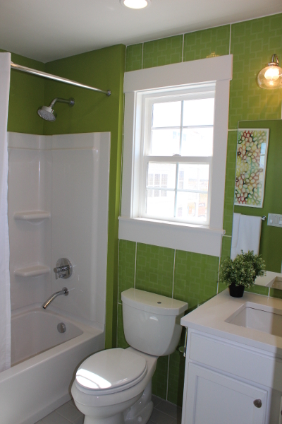 Green Bathroom in Mews Townhome Model