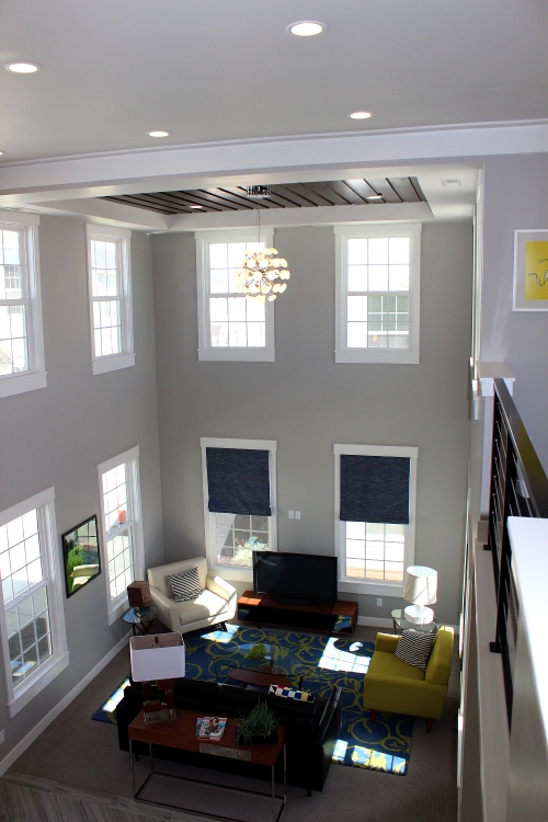 Vaulted Open Living Room in Mews Townhome Model