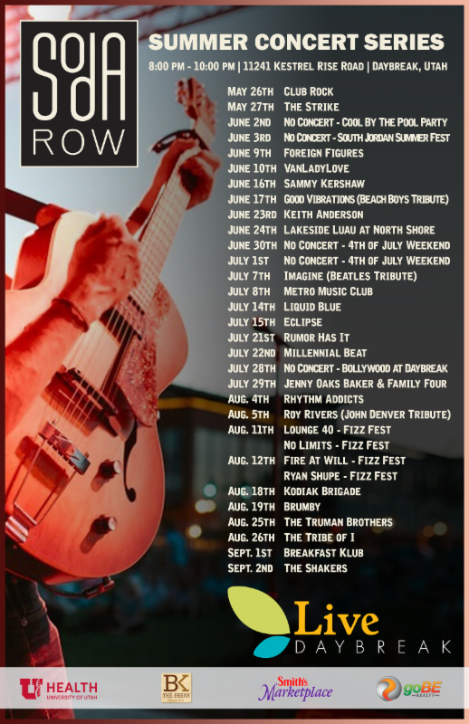 Daybreak SoDa Row Concert Schedule 2017