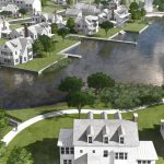 Artist Impression of Daybreak's The Watercourse with waterside homes