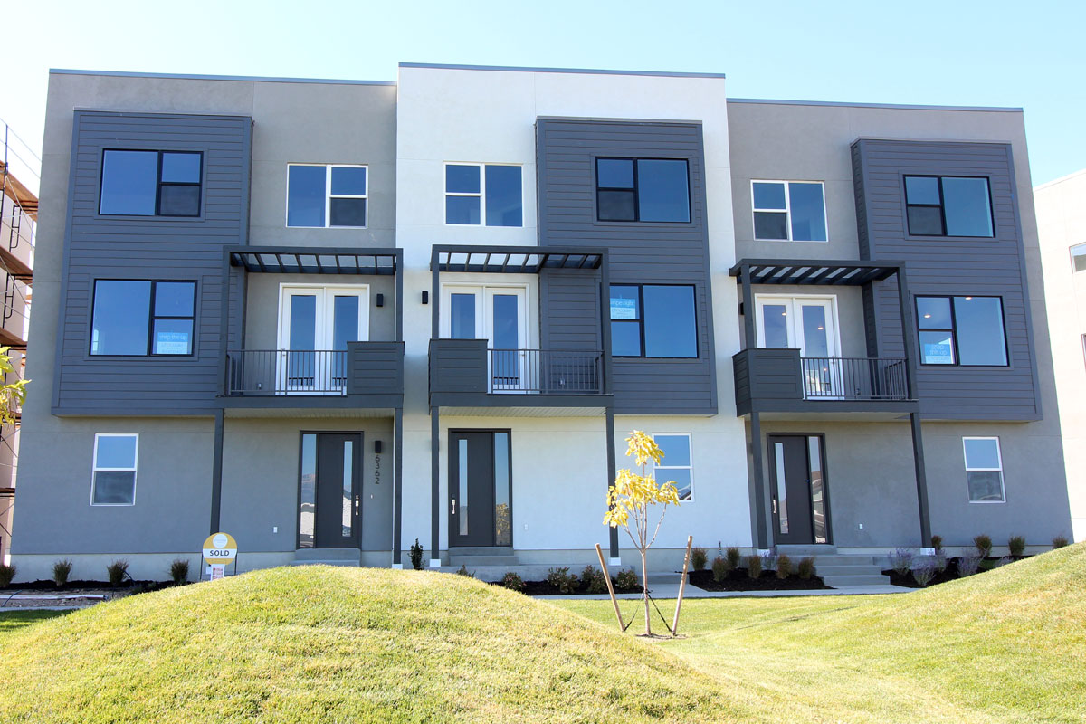 3 townhomes in the Park View Collection by Chocolate Homes